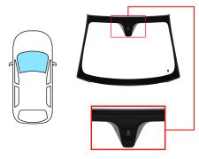 PARE-BRISE FIAT 500 2007-2015 CABRIOLET / AVANT / VERT / AVEC BASE MIROIR / ANTENNE / JOINTS PRÉMONTÉS