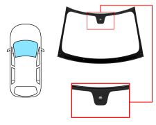 PARE-BRISE FIAT 500L 2012-2017 AVANT / VERT / AVEC BASE MIROIR / JOINTS PRÉMONTÉS