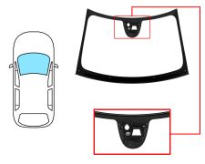 PARE-BRISE FIAT 500L 2012-2017 AVANT / VERT / AVEC BASE MIROIR / AVEC CAPTEUR MODIFIÉ / AVEC SUPPORT CAMÉRA / JOINTS PRÉMONTÉS