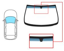 PARE-BRISE FIAT MAREA WEEKEND 1996-2007 AVANT / VERT BANDE BLEUE / AVEC BASE MIROIR