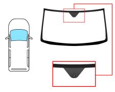 PARE-BRISE FIAT DOBLO 2001-2006 AVANT / VERT / AVEC BASE MIROIR 