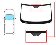 PARE-BRISE OPEL COMBO 2012-2018 AVANT / FENÊTRE VIN PETITE / VERT / AVEC BASE MIROIR 