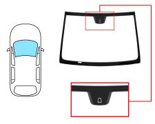 PARE-BRISE LANCIA MUSA 2004-2007 AVANT / VERT / AVEC BASE MIROIR 