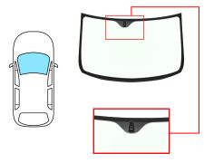 PARE-BRISE FIAT MULTIPLA 1998-2004 AVANT / VERT / AVEC BASE MIROIR 