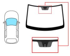 PARE-BRISE FIAT PANDA 2003-2012 AVANT / VERT / AVEC BASE MIROIR 