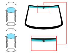 PARE-BRISE FIAT PUNTO 1993-1999 3/5 PORTES / AVANT / VERT BANDE VERTE / AVEC BASE MIROIR 