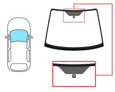 PARE-BRISE FIAT SEDICI 2006-2013 AVANT / VERT / AVEC BASE MIROIR MODIFIÉE
