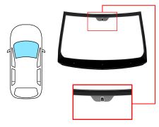 PARE-BRISE FIAT STILO 2001-2008 5 PORTES / BREAK / AVANT / VERT / AVEC BASE MIROIR / JOINTS PRÉMONTÉS