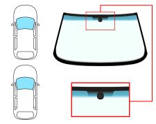 PARE-BRISE FIAT TIPO 1988-1995 3/5 PORTES / AVANT / VERT BANDE BLEUE / AVEC BASE MIROIR 