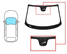 PARE-BRISE FIAT 500X 2015-2019 AVANT / VERT / ACOUSTIQUE / AVEC BASE MIROIR / AVEC CAPTEUR MODIFIÉE / JOINTS PRÉMONTÉS