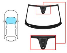 PARE-BRISE FIAT 500X 2015-2019 AVANT / VERT / AVEC BASE MIROIR / AVEC SUPPORT CAMÉRA / JOINTS PRÉMONTÉS