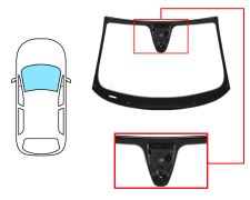 PARE-BRISE FIAT 500X 2015-2019 AVANT / VERT / ACOUSTIQUE / AVEC BASE MIROIR / AVEC SUPPORT CAMÉRA MODIFIÉE / JOINTS PRÉMONTÉS