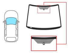 PARE-BRISE FORD C-MAX 2003-2007 AVANT / VERT / AVEC BASE MIROIR / JOINTS PRÉMONTÉS
