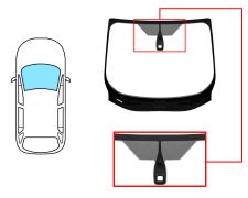 PARE-BRISE FORD GRAND C-MAX 2010-2015 AVANT / VERT / AVEC BASE MIROIR / AVEC CAPTEUR CARRÉ / JOINTS PRÉMONTÉS