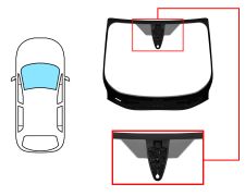 PARE-BRISE FORD C-MAX 2010-2015 AVANT / VERT / AVEC BASE MIROIR / AVEC CAPTEUR ROND / SUPPORT APPEL URGENCE / JOINTS PRÉMONTÉS