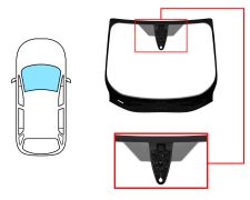 PARE-BRISE FORD GRAND C-MAX 2010-2015 AVANT / VERT / ACOUSTIQUE / AVEC BASE MIROIR / AVEC CAPTEUR ROND / SUPPORT APPEL URGENCE / JOINTS PRÉMONTÉS