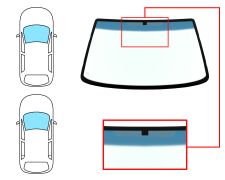 PARE-BRISE FORD FIESTA 1996-1999 3/5 PORTES / AVANT / VERT BANDE BLEUE