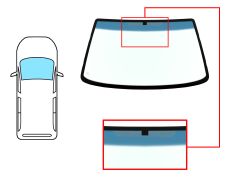 PARE-BRISE FORD COURIER 1999-2002 AVANT / VERT BANDE BLEUE