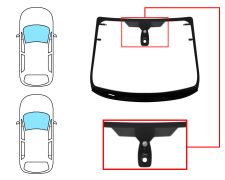 PARE-BRISE FORD FIESTA 2013-2017 3/5 PORTES / AVANT / VERT / ACOUSTIQUE / AVEC CAPTEUR / CHAUFFANT / AVEC BASE MIROIR / JOINTS PRÉMONTÉS