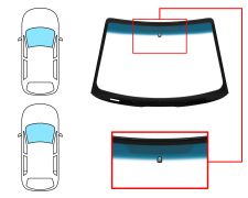PARE-BRISE FORD FOCUS 1999-2001 3/4/5 PORTES / BREAK / AVANT / VERT BANDE BLEUE / AVEC BASE MIROIR / JOINTS PRÉMONTÉS