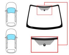 PARE-BRISE FORD FOCUS 2005-2008 3/4/5 PORTES / BREAK / CABRIOLET / AVANT / VERT / AVEC BASE MIROIR / SERIGRAPHIÉ / JOINTS PRÉMONTÉS