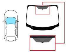 PARE-BRISE FORD FOCUS 2011-2015 4/5 PORTES / BREAK / AVANT / VERT / AVEC BASE MIROIR / JOINTS PRÉMONTÉS