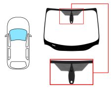 PARE-BRISE FORD FOCUS 2015-2018 4/5 PORTES / BREAK / AVANT / VERT / AVEC BASE MIROIR / AVEC CAPTEUR / JOINTS PRÉMONTÉS