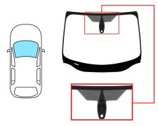 PARE-BRISE FORD FOCUS 2011-2015 4/5 PORTES / BREAK / AVANT / VERT / AVEC BASE MIROIR / AVEC CAPTEUR / SUPPORT APPEL URGENCE / JOINTS PRÉMONTÉS