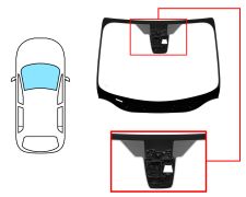 PARE-BRISE FORD FOCUS 2015-2018 4/5 PORTES / BREAK / AVANT / VERT / AVEC BASE MIROIR / AVEC CAPTEUR / AVEC SUPPORT CAMÉRA / JOINTS PRÉMONTÉS