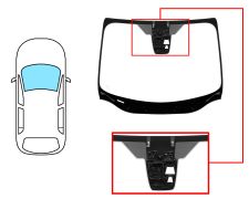 PARE-BRISE FORD FOCUS 2011-2015 4/5 PORTES / BREAK / AVANT / VERT / AVEC BASE MIROIR / AVEC CAPTEUR / CHAUFFANT / AVEC SUPPORT CAMÉRA / JOINTS PRÉMONTÉS