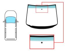 PARE-BRISE VOLKSWAGEN SHARAN 1996-2000 AVANT / VERT BANDE VERTE / AVEC BASE MIROIR