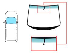 PARE-BRISE FORD GALAXY 1996-2000 AVANT / VERT / CHAUFFANT / AVEC BASE MIROIR