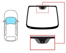 PARE-BRISE FORD KA 2008-2016 AVANT / VERT / AVEC BASE MIROIR / JOINTS PRÉMONTÉS