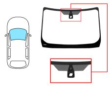 PARE-BRISE FORD KUGA 2008-2013 AVANT / VERT / AVEC BASE MIROIR / AVEC CAPTEUR / JOINTS PRÉMONTÉS EN BAS