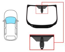 PARE-BRISE FORD KUGA 2013-2016 AVANT / VERT / ACOUSTIQUE / AVEC BASE MIROIR / AVEC CAPTEUR / JOINTS PRÉMONTÉS LATÉRAUX