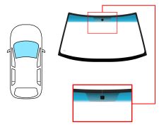 PARE-BRISE FORD MAVERICK 1992-2004 3/5 PORTES / AVANT / VERT BANDE BLEUE / AVEC BASE MIROIR
