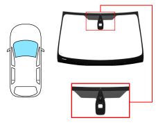 PARE-BRISE FORD MONDEO 2007-2010 4/5 PORTES / BREAK / AVANT / VERT / AVEC BASE MIROIR MODIFIÉE / AVEC CAPTEUR / JOINTS PRÉMONTÉS