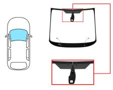 PARE-BRISE FORD S-MAX 2006-2010 AVANT / VERT / CHAUFFANT / AVEC BASE MIROIR / AVEC CAPTEUR / JOINTS PRÉMONTÉS