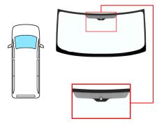 PARE-BRISE FORD TRANSIT 2000-2006 AVANT / VERT / AVEC BASE MIROIR