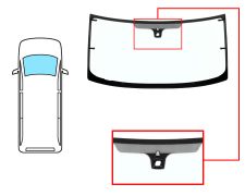 PARE-BRISE FORD TRANSIT 2006-2014 AVANT / VERT / CHAUFFANT / AVEC BASE MIROIR / AVEC CAPTEUR