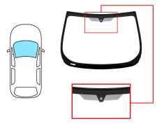PARE-BRISE FORD ECOSPORT 2018-2022 AVANT / VERT / ACOUSTIQUE / AVEC BASE MIROIR / JOINTS PRÉMONTÉS