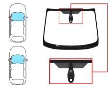 PARE-BRISE FORD FIESTA 2017-2021 AVANT / VERT / ACOUSTIQUE / AVEC CAPTEUR / AVEC BASE MIROIR / JOINTS PRÉMONTÉS