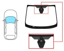 PARE-BRISE FORD PUMA 2019-2024 AVANT / VERT / ACOUSTIQUE / AVEC CAPTEUR / AVEC BASE MIROIR / AVEC SUPPORT CAMÉRA / JOINTS PRÉMONTÉS