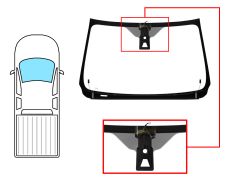 PARE-BRISE FORD RANGER 2012-2016 2/4 PORTES / AVANT / VERT / ACOUSTIQUE / CHAUFFANT / AVEC BASE MIROIR / AVEC CAPTEUR / AVEC SUPPORT CAMÉRA / JOINTS PRÉMONTÉS