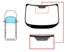 PARE-BRISE FORD TRANSIT CONNECT 2014-2018 AVANT / VERT / AVEC BASE MIROIR / JOINTS PRÉMONTÉS