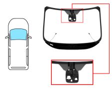 PARE-BRISE FORD TRANSIT CONNECT 2014-2018 AVANT / VERT / CHAUFFANT / AVEC BASE MIROIR / AVEC CAPTEUR / AVEC SUPPORT CAMÉRA / JOINTS PRÉMONTÉS