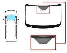 PARE-BRISE FORD TRANSIT 2014-2019 CABINE BASSE / AVANT / VERT / AVEC BASE MIROIR / JOINTS PRÉMONTÉS