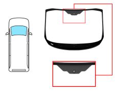 PARE-BRISE FORD TOURNEO CUSTOM 2013-2018 AVANT / VERT / AVEC BASE MIROIR / JOINTS PRÉMONTÉS