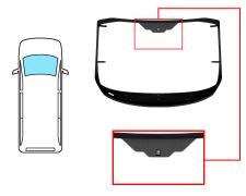 PARE-BRISE FORD TOURNEO CUSTOM 2013-2018 AVANT / VERT / VERRE CHAUFFANT / AVEC BASE MIROIR / JOINTS PRÉMONTÉS