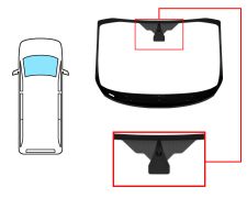 PARE-BRISE FORD TOURNEO CUSTOM 2013-2018 AVANT / VERT / AVEC BASE MIROIR MODIFIÉ / JOINTS PRÉMONTÉS